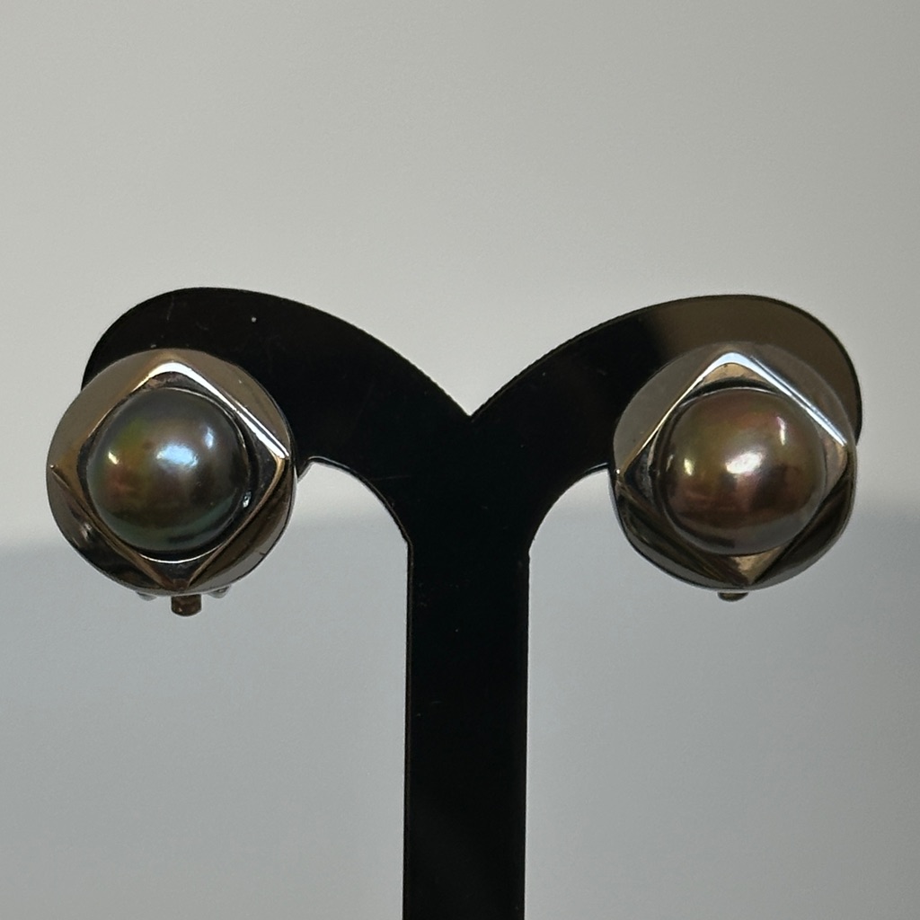 Carolee 925 Sterling Silver Real Pearl Earrings